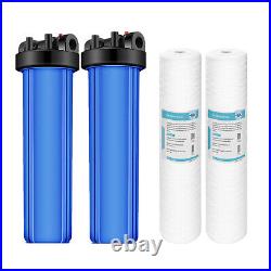 2-Stage 20 x 4.5 Big Blue Whole House Water Filter Housing PP String Sediment