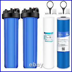 2-Stage 20 x 4.5 Whole House Water Filter Housing System Sediment GAC Carbon