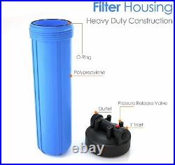 2 Stage 20x4.5 Big Blue Water Filters 1 Port, NSF, for Whole House RO System
