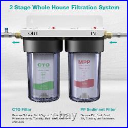 2-Stage Big Blue 10x4.5 Sediment Whole House/Pool/Well/Farm Water Filter System