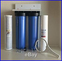 2 Stage Protection Big Blue Whole House Home Water Filter System 1 Inlets