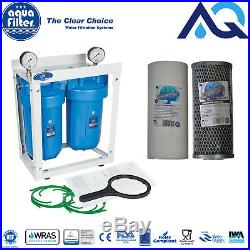 2 Stage Whole House High Flow Water Filter Dechlorinator Chlorine Removal 1 BB