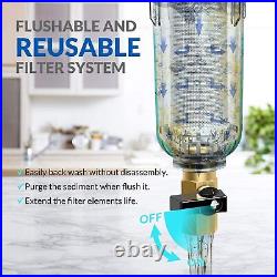 2-Stage Whole House Water Filter Housing + Spin Down Pre-Filter Sediment System