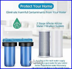 2 Stage Whole House Water Filter System with 10 Inch Housing-1 Inch In&Out