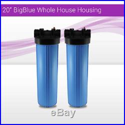 2 x 20 x 4.5 Big Blue Whole House Filter Housing 1 NPT With Pressure Release