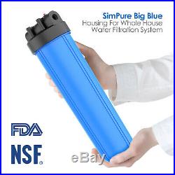 3PC Big Blue 20 Inch Universal Water Filter Housing for Whole House Filtration