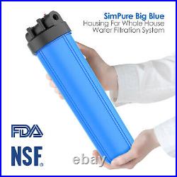 3Pack Whole House Water Filter Big Blue Housings+1Pack Spin Down Sediment Filter