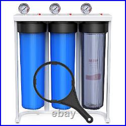 3Stage 4.5x20 Big Blue Whole House Water Filter System +1 Set Filter Cartridge
