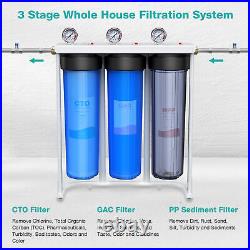 3Stage Whole House Water Filter System for Well/Pool/City/Farm 20x4.5 Big Blue
