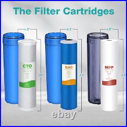3Stage Whole House Water Filter System for Well/Pool/City/Farm 20x4.5 Big Blue