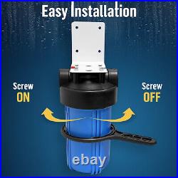 3 Blue High Capacity 10 x 4.5 Whole House Filter Purifier System 1 Brass Port