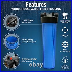 3 Blue High Capacity 20 x 4.5 Whole House Filter Purifier Systems 1 Brass Port