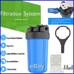 3 Blue Housings 20 for Whole House Water Filtration System + Accessories Gift