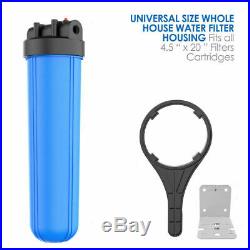 3 Blue Housings 20 for Whole House Water Filtration System + Accessories Gift