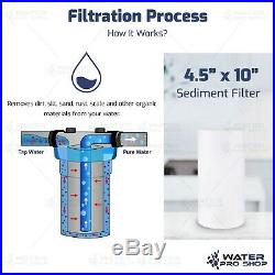 3 Clear Big Blue 10-Inch Water Filter Whole Housing 1-Inch Outlet/Inlet