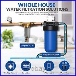 3 Pack 10 Inch Whole House Water Filter Housing & Spin Down Pre-Filter System