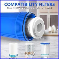 3 Pack Big Blue Whole House Water Filter Housing for 20 x 4.5 Home RO System