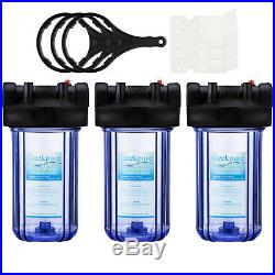 3 Packs Big Blue 10 Whole House Water Filter Clear Housing 1 Outlet/Inlet