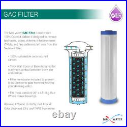 3 Pcs Big Blue 20x4.5 Whole House Pleated Sediment GAC Carbon Water Filter Set