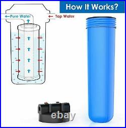 3 Set 20x4.5'' Big Blue Filter Housing+ Spin Down Sediment Reusable Water Filter