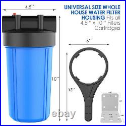 3-Stage 10 Inch Big Blue Whole House Water Filter Housing & Spin Down System Set