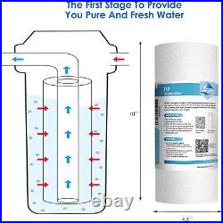 3-Stage 10 Inch Clear Whole House Water Filter Housing Filtration 1 PP + 2 CTO