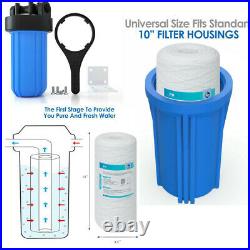 3-Stage 10 Inch Whole House Water Filter Housing System PP Sediment Carbon Block