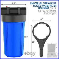 3-Stage 10 x 4.5 Big Blue Whole House Water Filter Housing Filtration System
