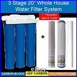 3 Stage 20 Blue Whole House Water Filter System With Filters & Wrench