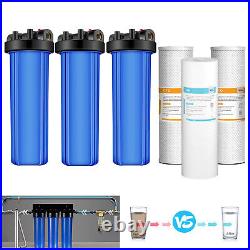 3-Stage 20 Inch Home Whole House Water Filter Housing System PP CTO Filtration