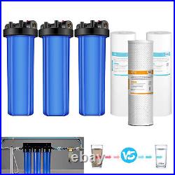 3-Stage 20 Inch Whole House Water Filter Housing System &6PCS PP CTO Filtration