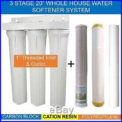 3 Stage 20 White Whole House Water Filter Softening System W Filters & Wrench