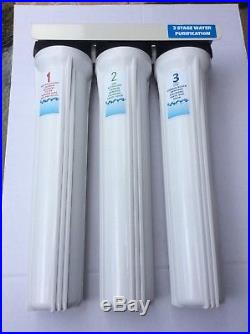 3 Stage 20 White Whole House Water Filter System W Filters & Wrench