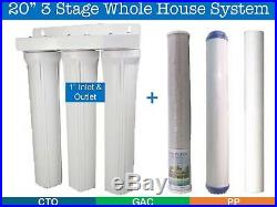 3 Stage 20 White Whole House Water Filter System with Filters and Wrench
