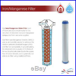 3 Stage 20 x 2.5 Iron Manganese Whole House Water Filter System Clear housings