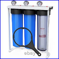 3-Stage 20x4.5 Big Blue Whole House Water System Spin Down Sediment Pre-filter