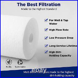 3-Stage 20x4.5 Whole House Water Filtration System+Big Housings&Pressure Gauge
