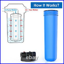 3-Stage Big Blue 20 Whole House Filtration System+Stand+GAC+Carbon+Sediment