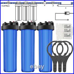 3-Stage Big Blue 20 Whole House System 1 In/out Port, Sediment, Carbon Filters