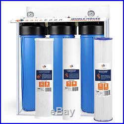 3-Stage Big Blue 20 Whole House System 1 Port+, Carbon, Sediment, Pleated Filters