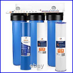 3-Stage Big Blue 20 Whole House System 1 Port+, GAC, Sediment, Pleated Filters