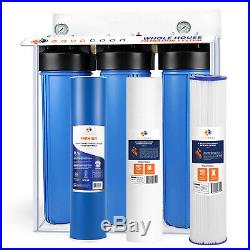 3-Stage Big Blue 20 Whole House System 1 Port+, GAC, Sediment, Pleated Filters