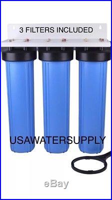 3-Stage Big Blue 20 Whole House System 1 Port+Sediment Water Filters RV