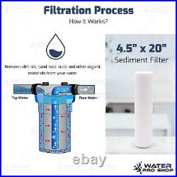 3 Stage Big Blue Whole House Water Home Filtration System 1 Inlets + Filters