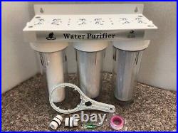 3 Stage Crystal Clear Whole House Water Purifier 3/4 FNPT Inlet/Outlet