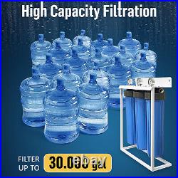 3 Stage High Capacity Blue Whole House Filter System Freestanding Steel Frame