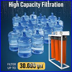 3 Stage High Capacity Orange Whole House Filter System Freestanding Steel Frame