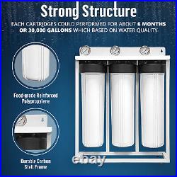 3 Stage High Capacity White Whole House Filter System Freestanding Steel Frame