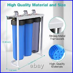 3-Stage Home Whole House Water Filter System 20x4.5 Big Blue Housing+PP+GAC+CTO