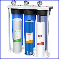 3-Stage Whole House Water Filter System 20x4.5 Big Blue Home Water Filtration